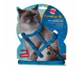 Eurocat Kedi Göğüs Tasması Düz Açık  Mavi